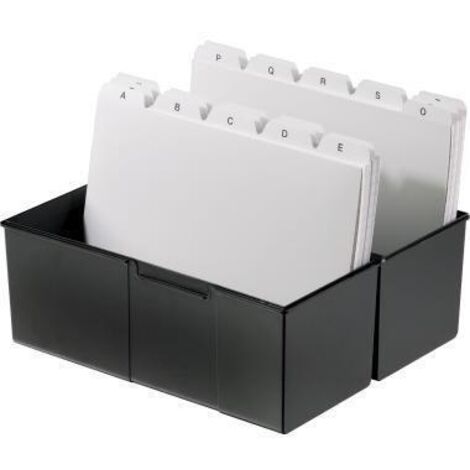 Boîte à fiches 97513 A5 noir – Capacité 450 cartes – Matériau polystyrène durable – Pour usage professionnel et personnel – HAN - NOIR 975-13