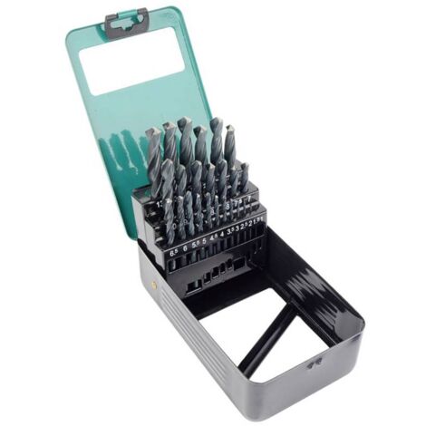 Brüder Mannesmann M54341 Jeu de forets à queue 25 pièces 1 mm, 1.5 mm, 2 mm, 2.5 mm, 3 mm, 3.5 mm, 4 mm, 4.5 mm, 5 mm, (1/3)