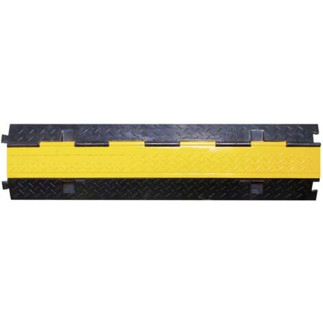 Walther Werke Protège-câbles 39870020 caoutchouc noir, jaune Nombre de canaux: 2 1000 mm Contenu: 1 m (1/2)