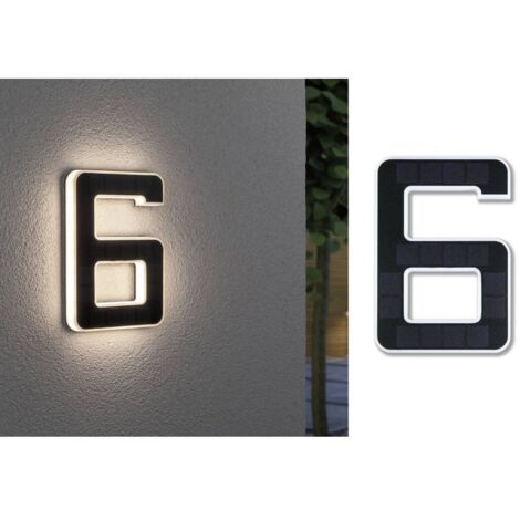 Paulmann 79847 Eclairage solaire pour numéro de maison 0.20 W blanc chaud noir