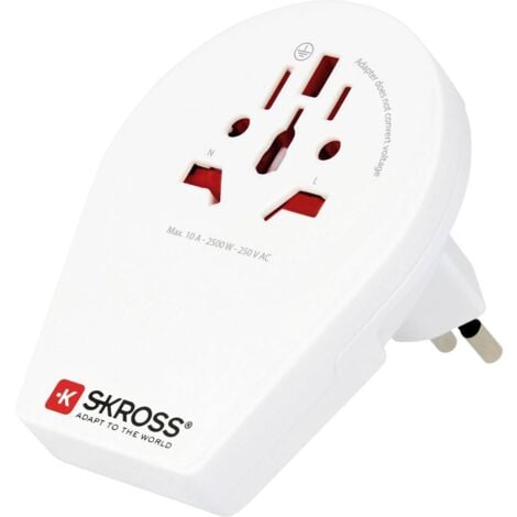 Skross 1500271 Adaptateur de voyage Country Adapter World to  Siss+Italy+Brazil