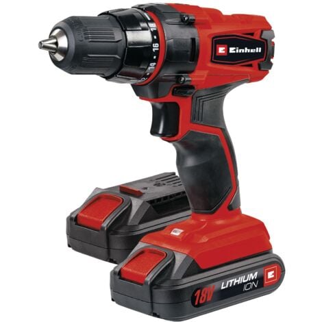 Einhell Perceuse Visseuse sans fil TC-CD 18-2 Li (18 V, Couple : 38 Nm, Blocage de l'arbre, Conception ergonomique) Livré en coffret avec chargeur et batterie supplémentaire
