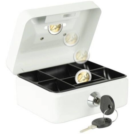 Caisse L.125xH.60xP.95 mm acier peint en blanc avec serrure à cylindre