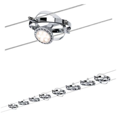 PAULMANN LUMIÈRE WIRE SYSTEM CARDAN MAX 8 X 10 W, GU5,3, MÉTAL, CHROME MAT, 500 X 12,5 X 9 CM