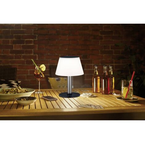 Paulmann 94309 Lampe de table solaire 0.8 W blanc chaud acier inoxydable