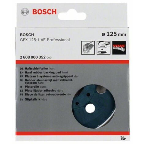 Plateau de ponçage dur, 125 mm, pour GEX 125-1 AE Professional Bosch 2608000352