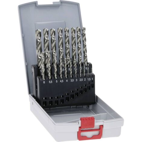 Bosch – Jeu de forets hélicoïdaux HSS pour métal – 19 pièces – Angle de coupe 135° – Emmanchement tige cylindrique – Boîte de rangement ProBox - 2608587013
