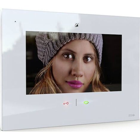 m-e modern-electronics VDV-907 W Interphone vidéo Wi-Fi, radio Station intérieure blanc Y625132 (1/4)