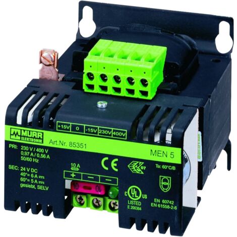 Murrelektronik 85351 Transformateur dalimentation universel 1 x 230 V/AC, 400 V/AC 1 x 24 V/DC 5 A