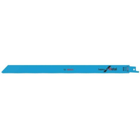 Bosch – Lame de scie sabre bimétal 300 mm – Pour coupes métal jusqu'à 10 mm – Lot de 5 pièces – 2608657409