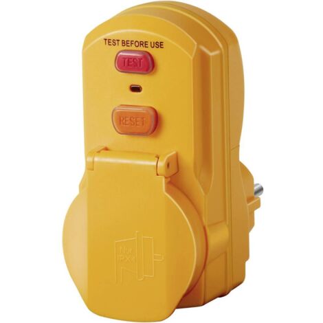 Brennenstuhl – Adaptateur de protection individuelle 30mA – Indice de protection IP54 – Pour utilisation extérieure – Courant nominal 16A – Type F (Schuko)