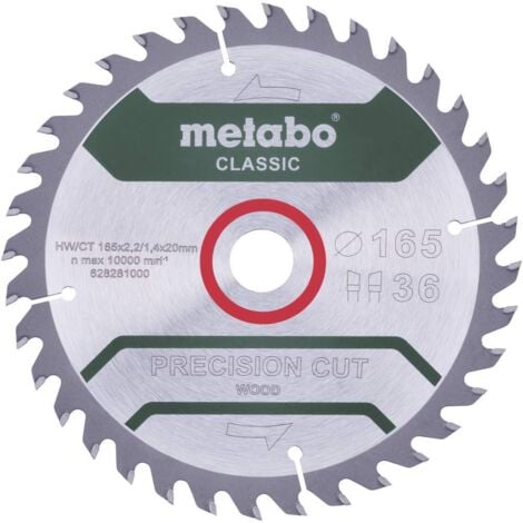 Metabo Precision cut Wood - Classic 165X20 Z42 WZ 5° 628027000 Lame de scie circulaire au carbure 165 x 20 x 1.2 mm Nom