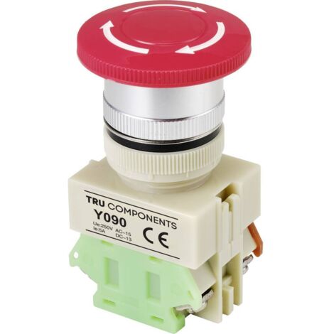 TRU COMPONENTS Y090 Arrêt d'urgence 5 A 1 NF (R) IP40 1 pc(s) Y714342