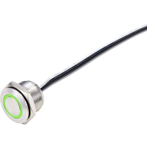 TRU COMPONENTS TC-9219104 Bouton-poussoir 24 V/DC 50 mA 1 x Off/(On) à rappel vert IP40 1 pc(s) (1/3)