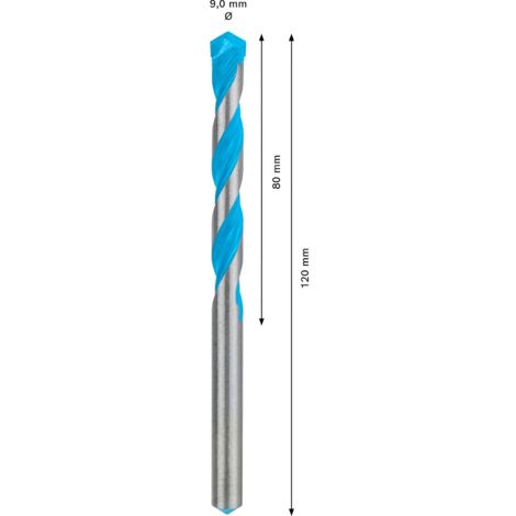 BOSCH ACCESSORIES EXPERT CYL-9 MULTICONSTRUCTION 2608900625 FORET POLYVALENT 1 PIÈCE 9 MM LONGUEUR TOTALE 120 MM TIGE CYLINDRIQU