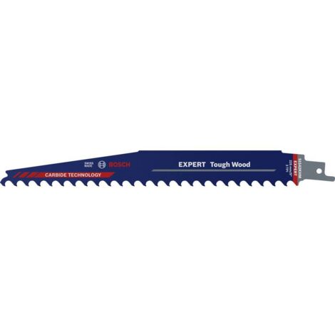 Bosch – Lame de scie sabre EXPERT Tough Wood 2608900403 – Longueur 225 mm – Pour bois dur et humide – Compatible avec scies à tige en S