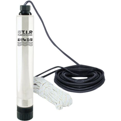 T.I.P. – Pompe immergée pour eaux profondes – Acier inoxydable – Débit max 3300 l/h – Hauteur de refoulement 50 m – Clapet anti-retour intégré - A43049 (1/7)