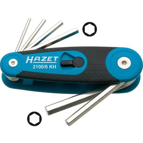 Hazet 6 pans intérieurs Jeu de clés mâles coudées 2.5 mm, 3 mm, 4 mm, 5 mm, 6 mm, 8 mm 6 pièces (1/4)
