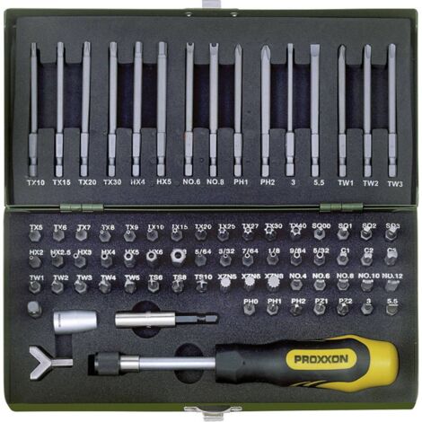 Proxxon – Coffret multi-outils 75 pcs – Embouts de sécurité et spéciaux 1/4' – Acier Chrome-Molybdène pour usage professionnel – Boîte en acier robuste (1/5)
