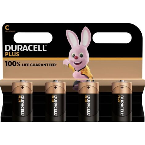 Duracell – Lot de 4 piles alcalines LR14 (C) 1.5V – Technologie Duralock – Durée de vie prolongée – Pour appareils photo, jouets, lampes de poche - Y071112