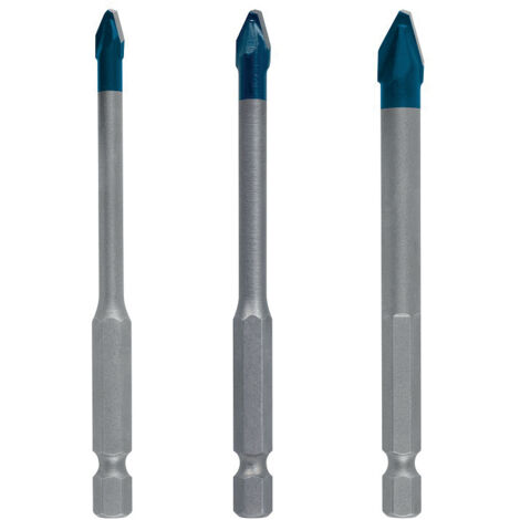 Bosch – Forets HardCeramic HEX-9 pour tuiles et carreaux durs – 3 pièces – Emmanchement hexagonal – 2608900595