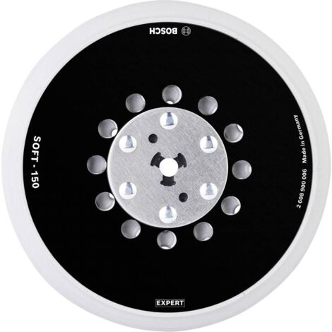 Plateau de ponçage multihole 150 mm tendre – Perforations multiples pour aspiration poussière – Compatible avec Bosch, DeWalt, Makita – 2608900006 (1/10)