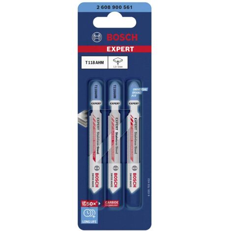 Bosch Accessories 2608900561 LAME de scie sauteuse EXPERT « Stainless Steel » T 118 AHM, 3 pièces 3 pc(s)