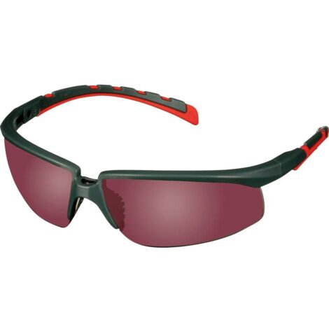 3M S2024AS-RED Lunettes de protection avec verres réfléchissants, avec protection anti-rayures rouge, gris EN 166 DIN 1 (1/3)