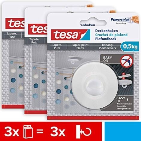 tesa 77781 Crochet de plafond blanc Contenu: 3 pc(s)