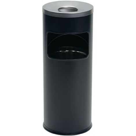 Durable 333201 Corbeille à papier 17 l métal (Ø x H) 250 mm x 630 mm noir avec cendrier 1 pc(s) (1/4)