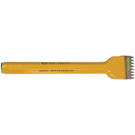 Burin denté 38 mm 406002 – Pour burinage précis sur béton armé – Alliage acier-carbone durci – 1 pièce - MM 1 PC