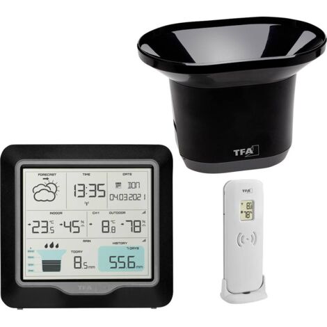 Station météo radiopilotée TFA Dostmann RAIN PRO 35.1160.01 Prévisions météorologiques 12 à 24 heures