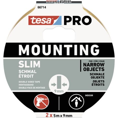 tesa Mounting PRO Schmal 66714-00000-00 Ruban de montage blanc (L x l) 10 m x 9 mm 2 pc(s) (1/5)