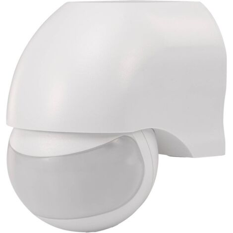 Détecteur de mouvement 1034069 extérieur – Capteur PIR 180° – Montage en saillie IP44 – Portée 12m – Relais blanc pour éclairage automatique – Renkforce