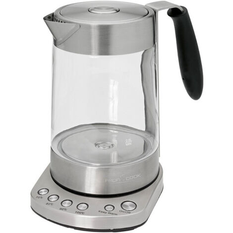 Bouilloire et théière électrique 1,7L – Température réglable 70-100°C – Filtre inox – Maintien au chaud – Design sans fil – Proficook