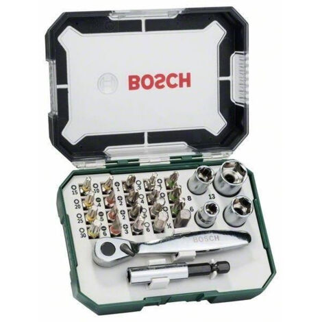 Bosch – Coffret multi-outils 26 pièces – Embouts de vissage avec code couleur – Cliquet magnétique pour vissage rapide – Douilles 6/8/10/13 mm (1/10)
