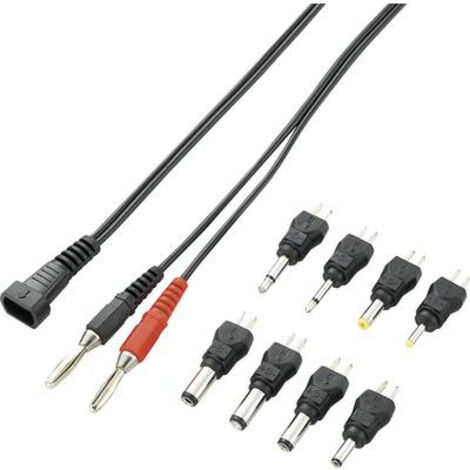 JEU DADAPTATEURS BASSE TENSION AVEC X2 ADAPTATEUR JACK ET X6 ADAPTATEUR BASSE TENSION VOLTCRAFT 04A-8XC2 93027C42 9 PC(S)