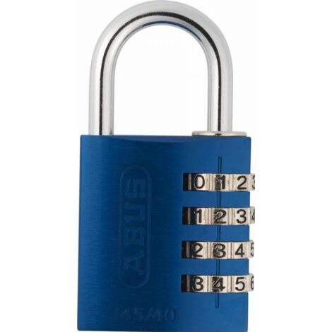 Abus – Cadenas à combinaison bleu en aluminium anodisé – Résistant à la corrosion – Pour bagages et casiers – Code réglable jusqu'à 10 000 combinaisons