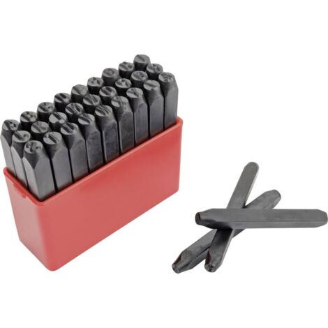 Brüder Mannesmann – Set de 27 poinçons 3mm – Pour marquage acier, métal et bois – Hauteur caractères 3mm – Mallette de rangement incluse - C77707