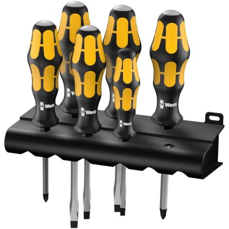 Wera 932/6 pour l'atelier Jeu de tournevis 6 pièces vis à fente, cruciforme Phillips C76717