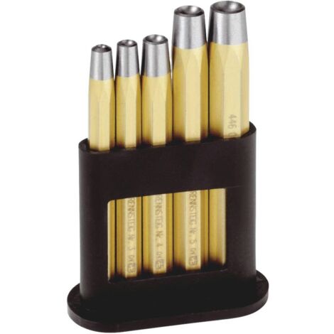 Rennsteig – Set de têtes de rivet 5 pièces – Acier auto-trempant chrome-vanadium – Pour rivets 2 à 6 mm – Têtes de frappe traitées - C97867