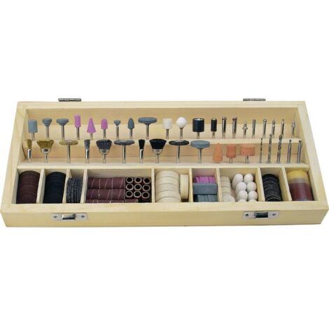 Brüder Mannesmann – Set d'outils à fraiser-meuler-polir M92568 – 200 pièces – Diamètre tige 3,2 mm – Pour meulage et polissage précis - C92370