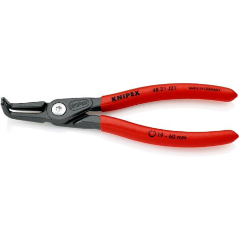 KNIPEX 48 21 J21 Pince de précision pour circlips pour circlips intérieurs d'alésage gaines PVC anti-dérapantes grise atramentisée 165 mm