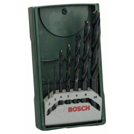 Bosch Accessories 2607019673 HSS Jeu de forets pour le métal 7 pièces 2 mm, 3 mm, 4 mm, 5 mm, 6 mm, 8 mm, 10 mm laminé au rouleau DIN 338 tige cyli C93715