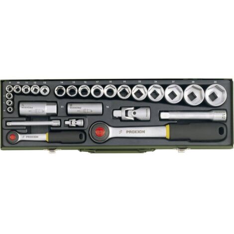 Proxxon Industrial Jeu de clés à douille métrique 1/4 (6.3 mm), 1/2 (12.5 mm) 27 pièces 23020 (1/7)