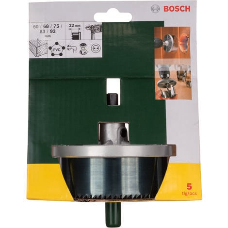 Bosch Kit 5 Scies cloches Bois et Plâtre Ø60-68-75-83-92mm