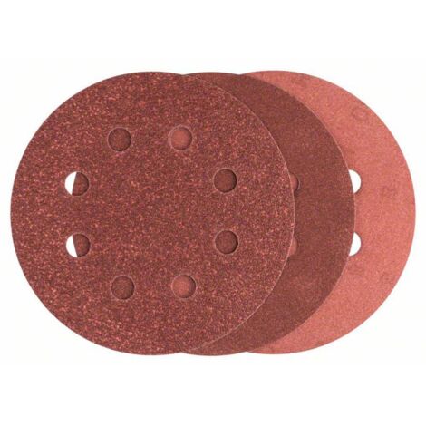 Set de 25 feuilles abrasives 115 mm 80-240 – 8 trous – Auto-agrippantes – Bosch Accessories 2607019496