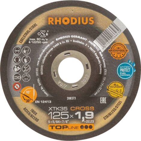 Disque pour tronçonnage et ébarbage 125 mm Rhodius XTK 35 (1/4)