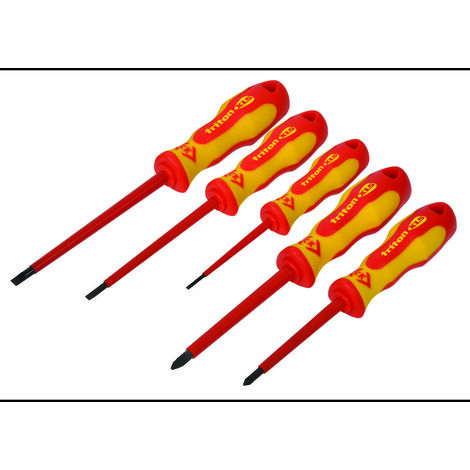 C.K Triton XLS VDE Jeu de tournevis 5 pièces vis à fente, vis Pozidriv