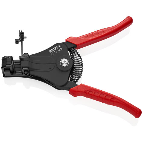 KNIPEX 12 11 180 Pince à dénuder avec couteaux de forme gainées en plastique noire laquée 180 mm (1/3)